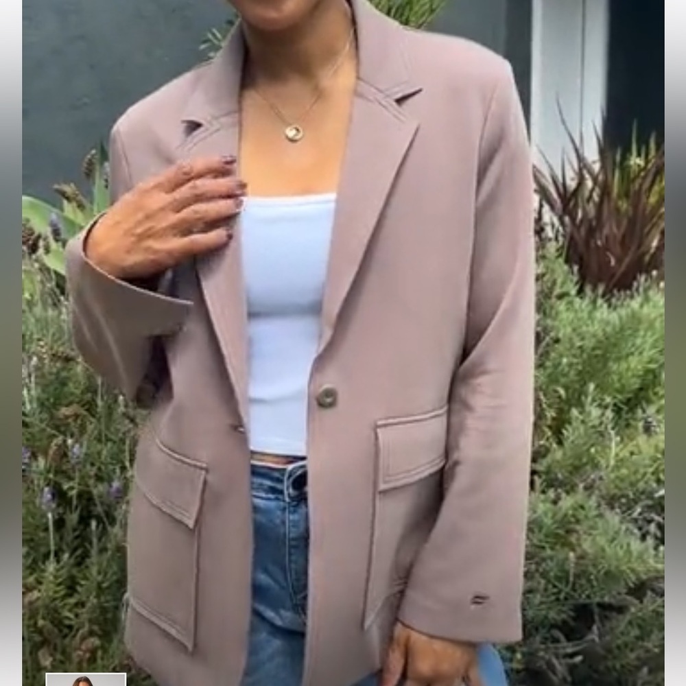 Fabletics Women's Taupe Blazer jacket performance women XXL/1X casual office